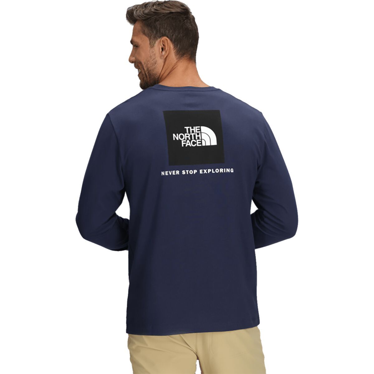Image of The North Face Evolution Box NSE Long-Sleeve T-Shirt - Men's Summit Navy, XL