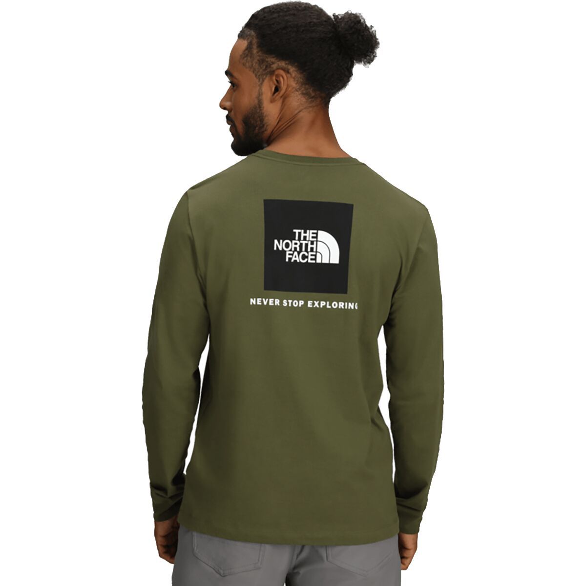 Image of The North Face Evolution Box NSE Long-Sleeve T-Shirt - Men's Woodland Green, M
