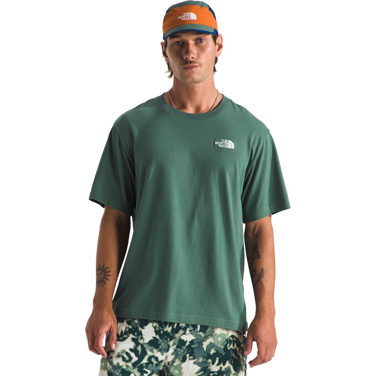 Image of The North Face Evolution Box Fit Short-Sleeve T-Shirt - Men's Duck Green, XL