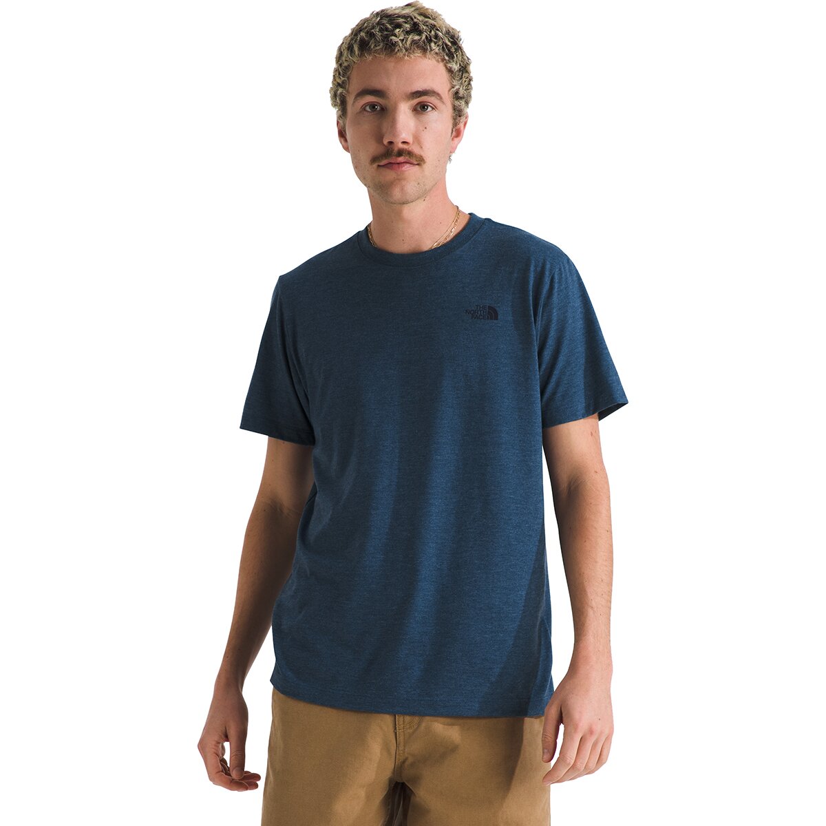 Image of The North Face Short-Sleeve Tri-Blend T-Shirt - Men's Shady Blue White Heather, XL