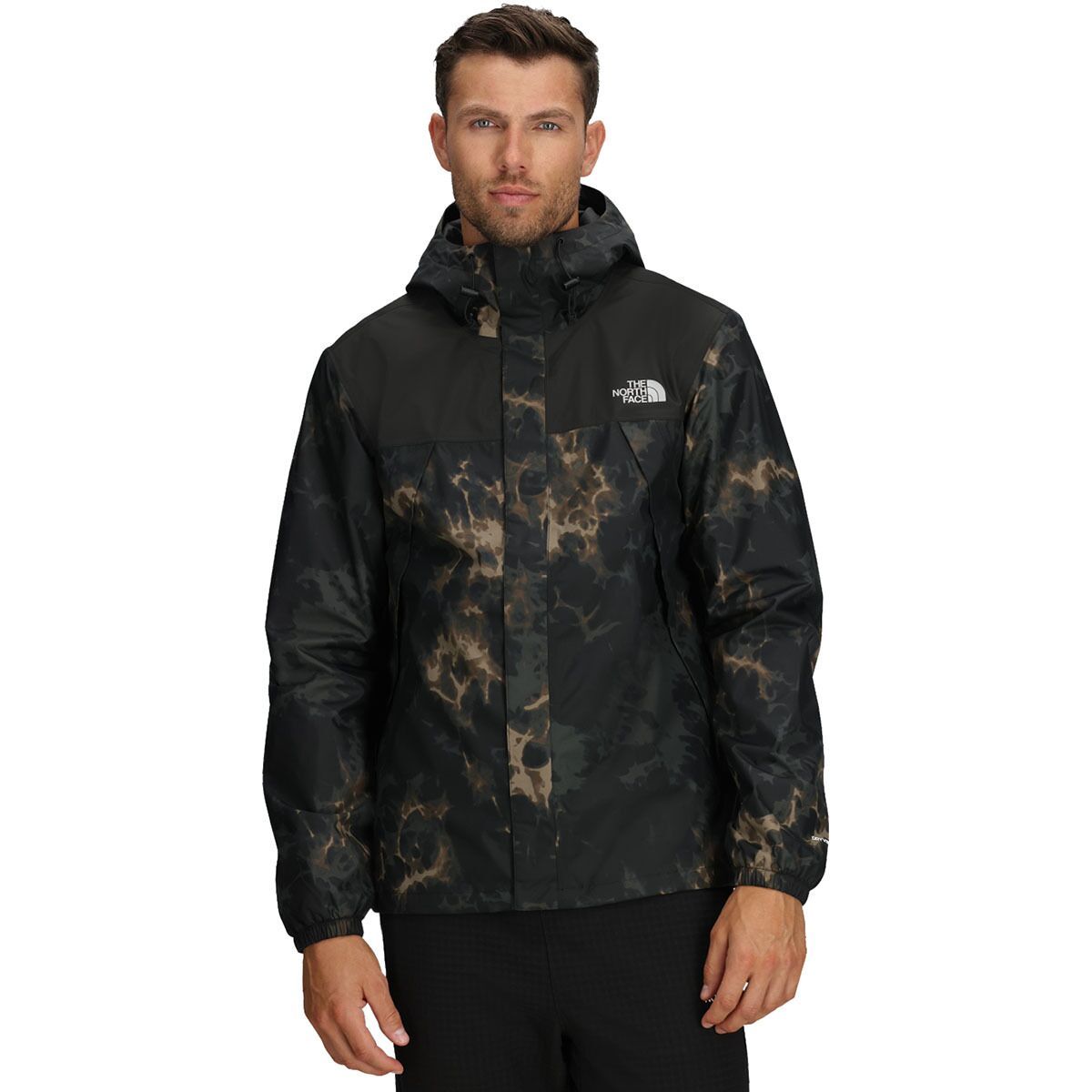 Image of The North Face Antora Print Jacket - Men's TNF Black Light Refractions/TNF Black, S