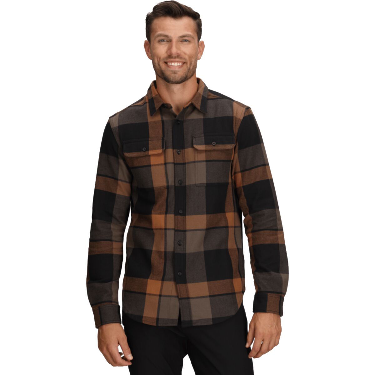 Image of The North Face Arroyo Plaid Flannel Shirt - Men's Burnt Umber Macro Small Plaid, XL
