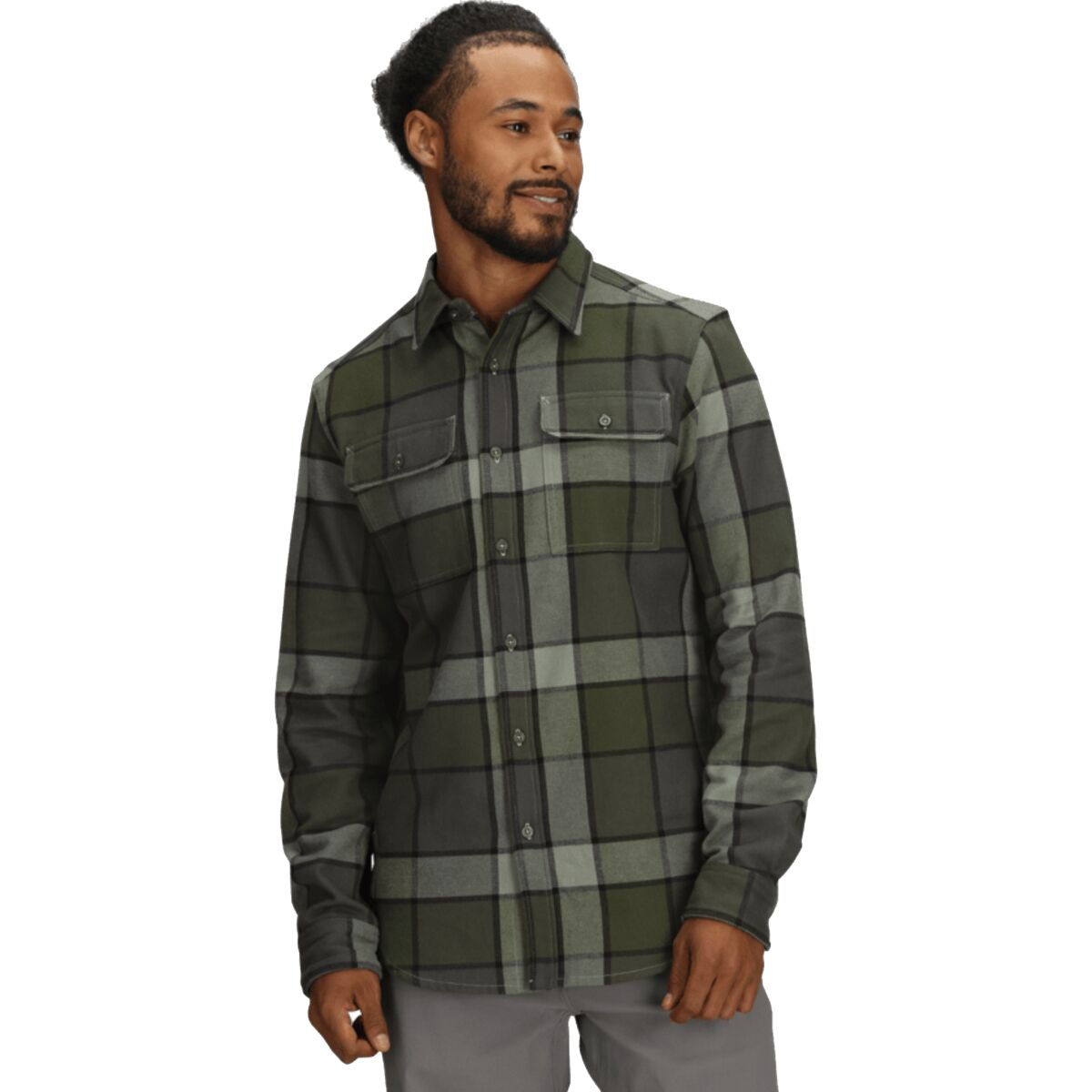 Image of The North Face Arroyo Plaid Flannel Shirt - Men's New Taupe Green Macro Small Plaid, S