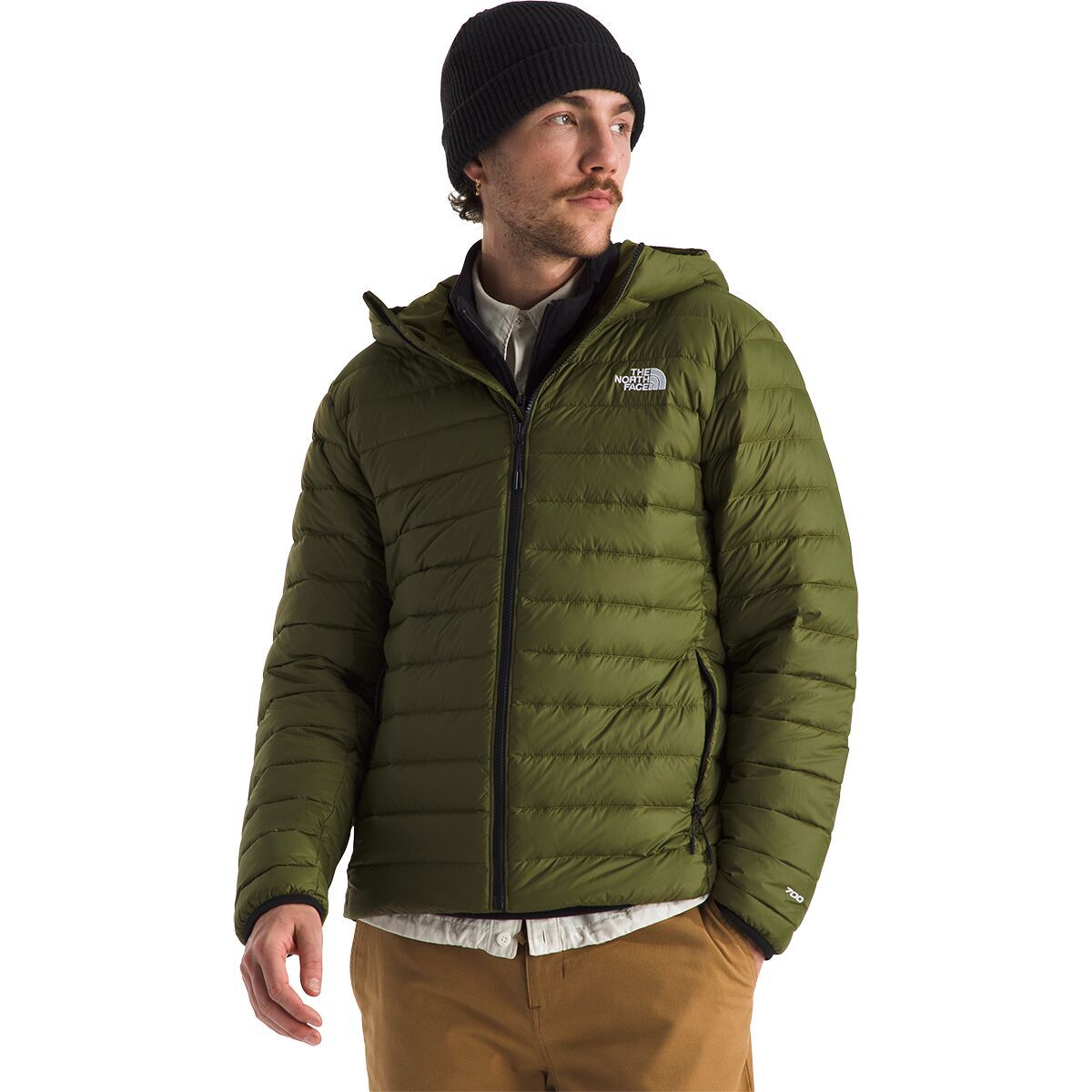 Image of The North Face Classic Down Hooded Jacket - Men's Woodland Green, XL