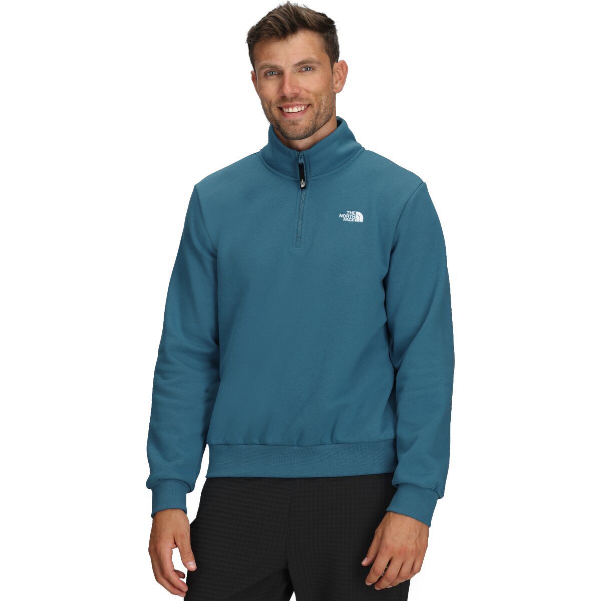Image of The North Face Evolution Embroidered 1/4-Zip Pullover - Men's Dusk Blue, XXL