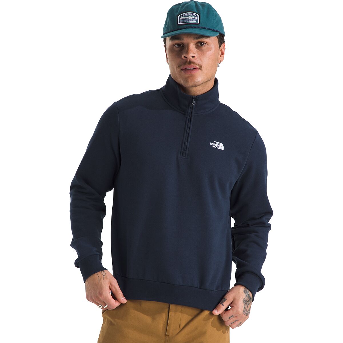 Image of The North Face Evolution Embroidered 1/4-Zip Pullover - Men's Summit Navy, XS