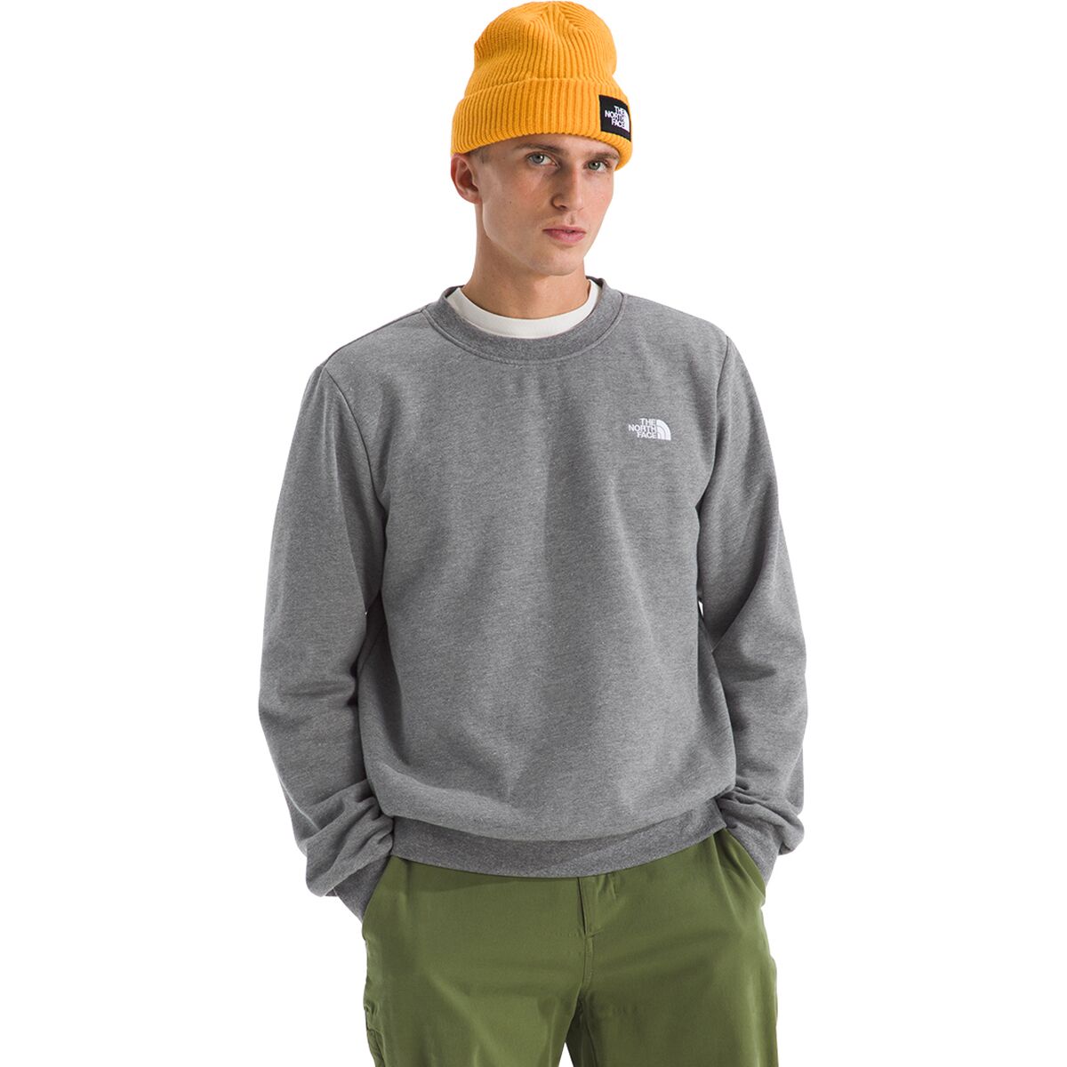 Image of The North Face Evolution Simple Dome Oversized Crew Sweatshirt - Men's TNF Mid Grey Heather, S