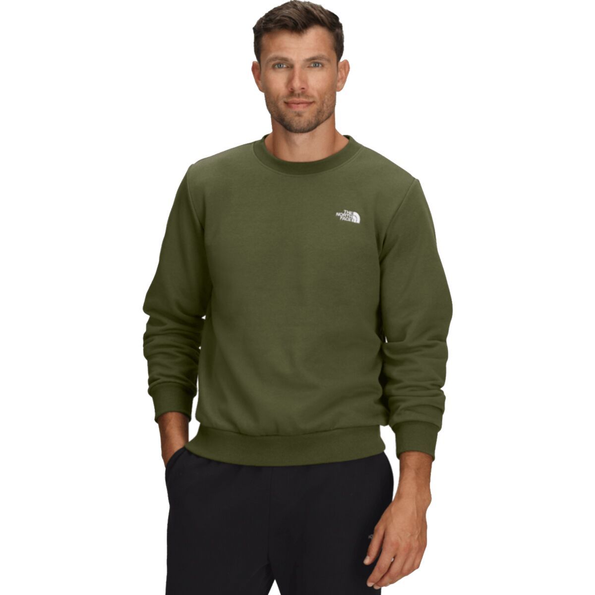 Image of The North Face Evolution Simple Dome Oversized Crew Sweatshirt - Men's Woodland Green, S