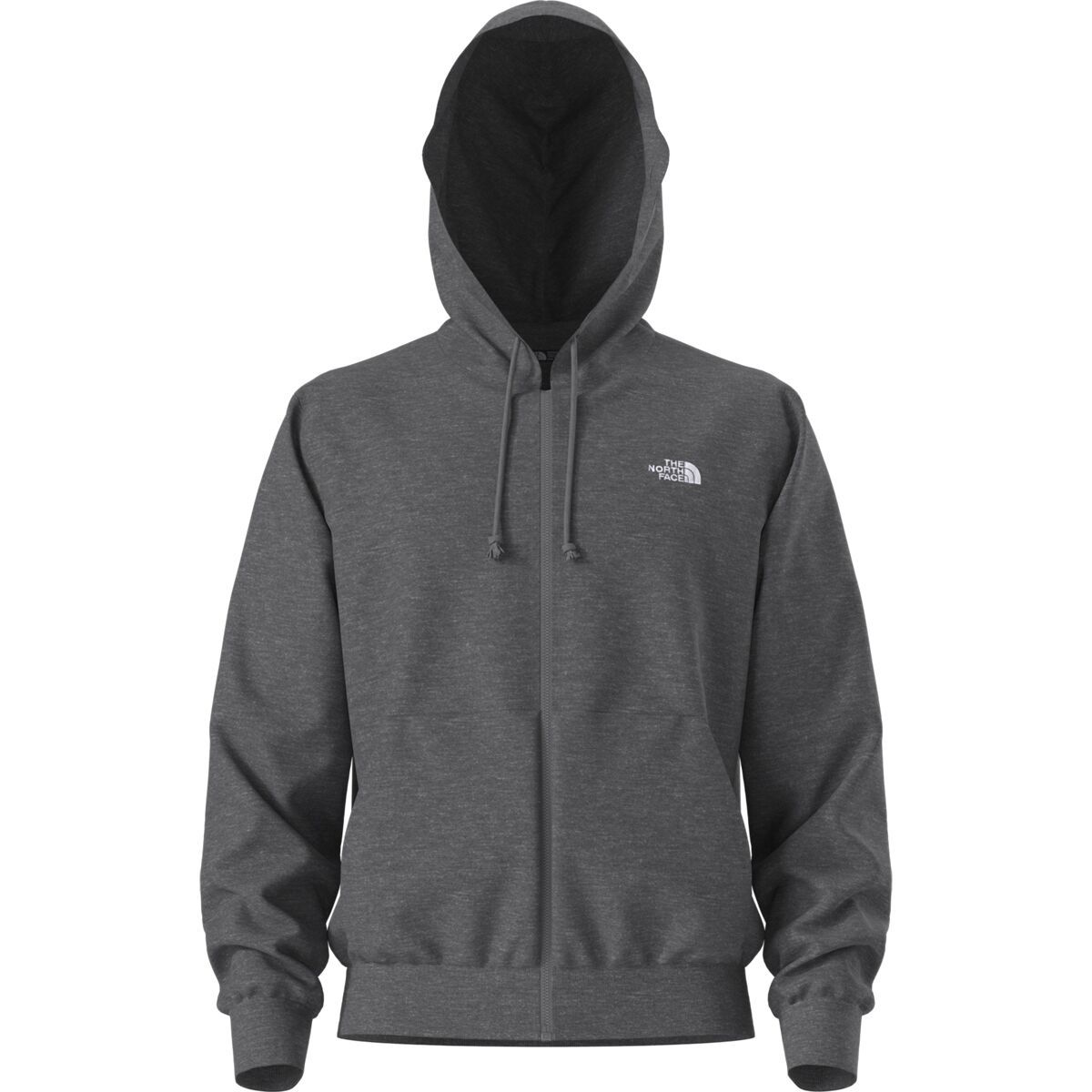 Image of The North Face Evolution Embroidered Full-Zip Hoodie - Men's TNF Mid Grey Heather, M