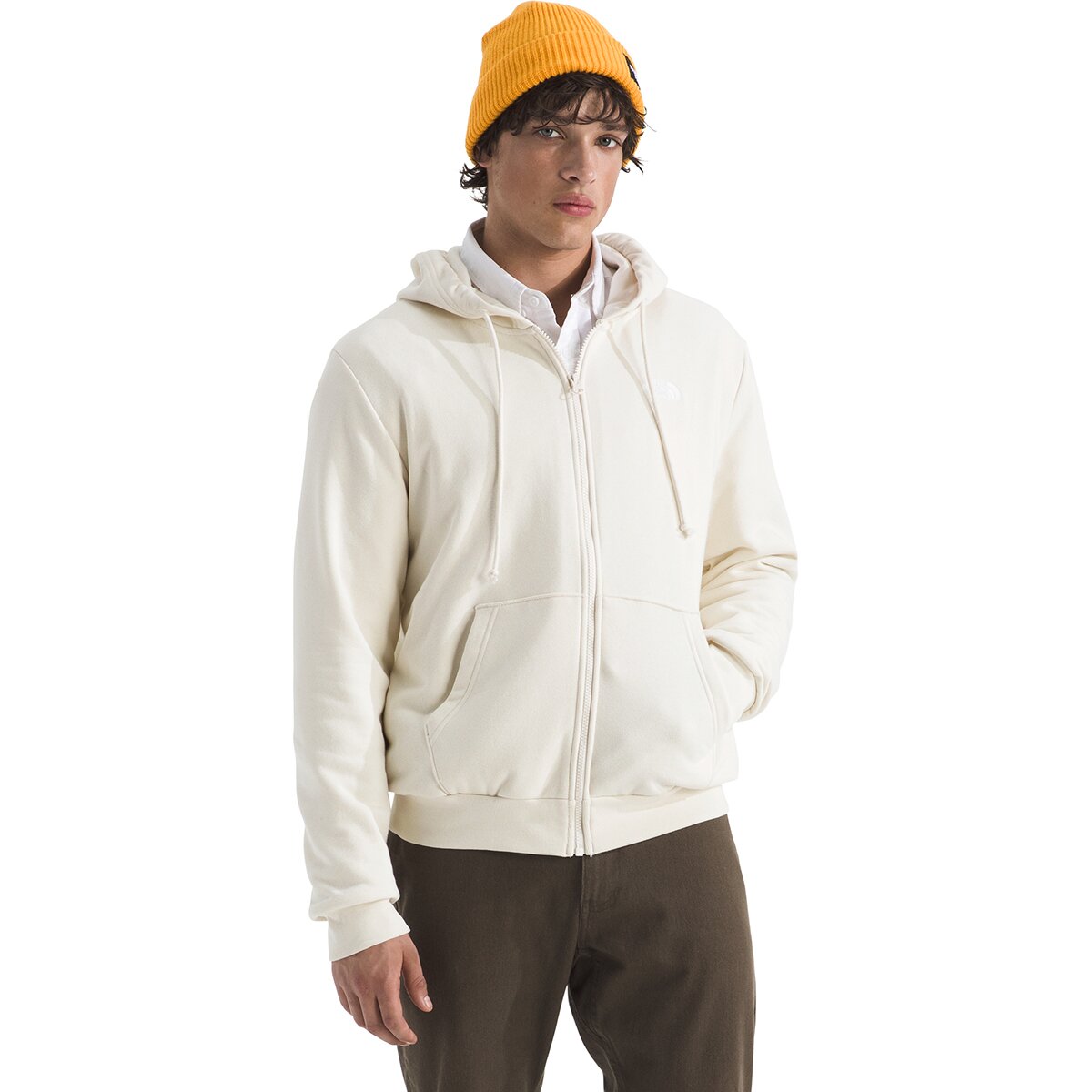 The North Face The North Face Evolution Embroidered Full-Zip Hoodie - Men's White Dune, XXL