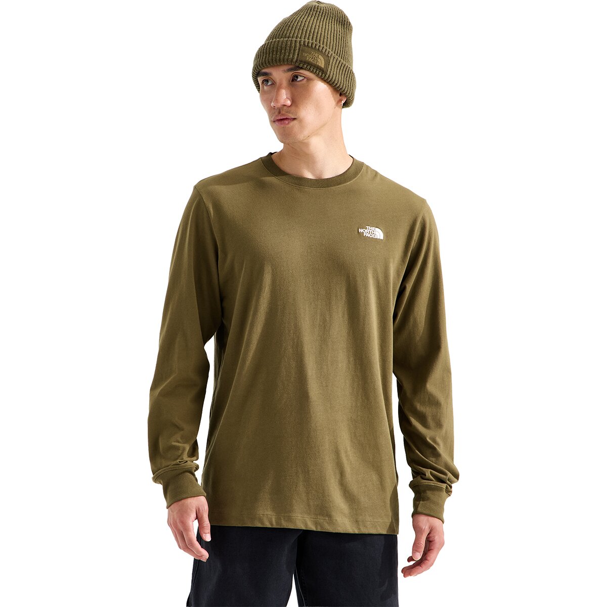 Image of The North Face Evolution Embroidered Long-Sleeve T-Shirt - Men's Caraway Seed, S