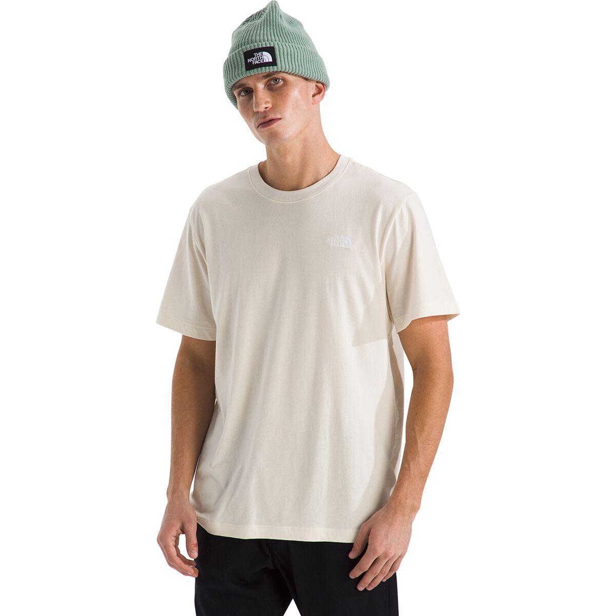 Image of The North Face Evolution Embroidered Short-Sleeve T-Shirt - Men's White Dune, S