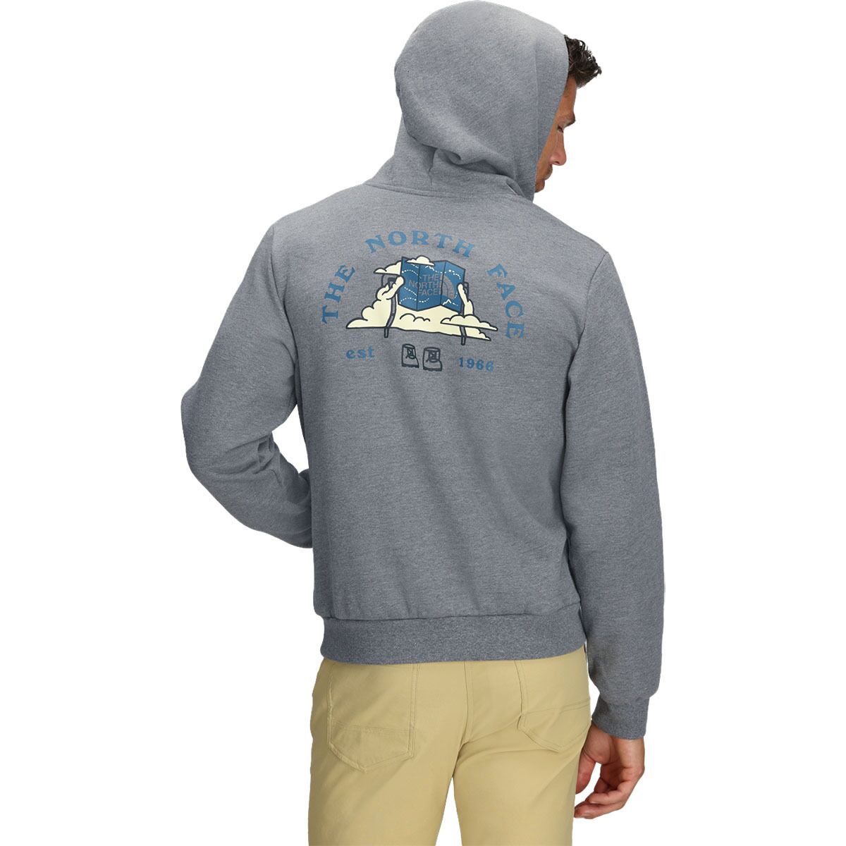 The North Face Evolution Travel-Cloud Graphic Hoodie - Men's TNF Mid Grey Heather, XL