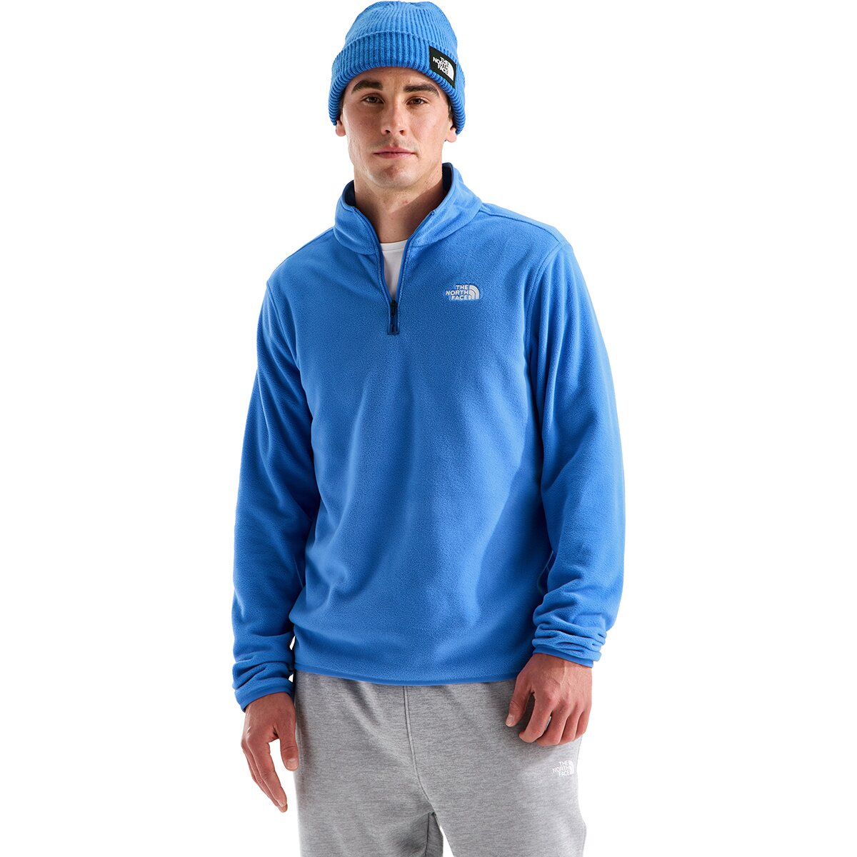 Image of The North Face Glacier Fleece 1/4-Zip Jacket - Men's Active Blue, S