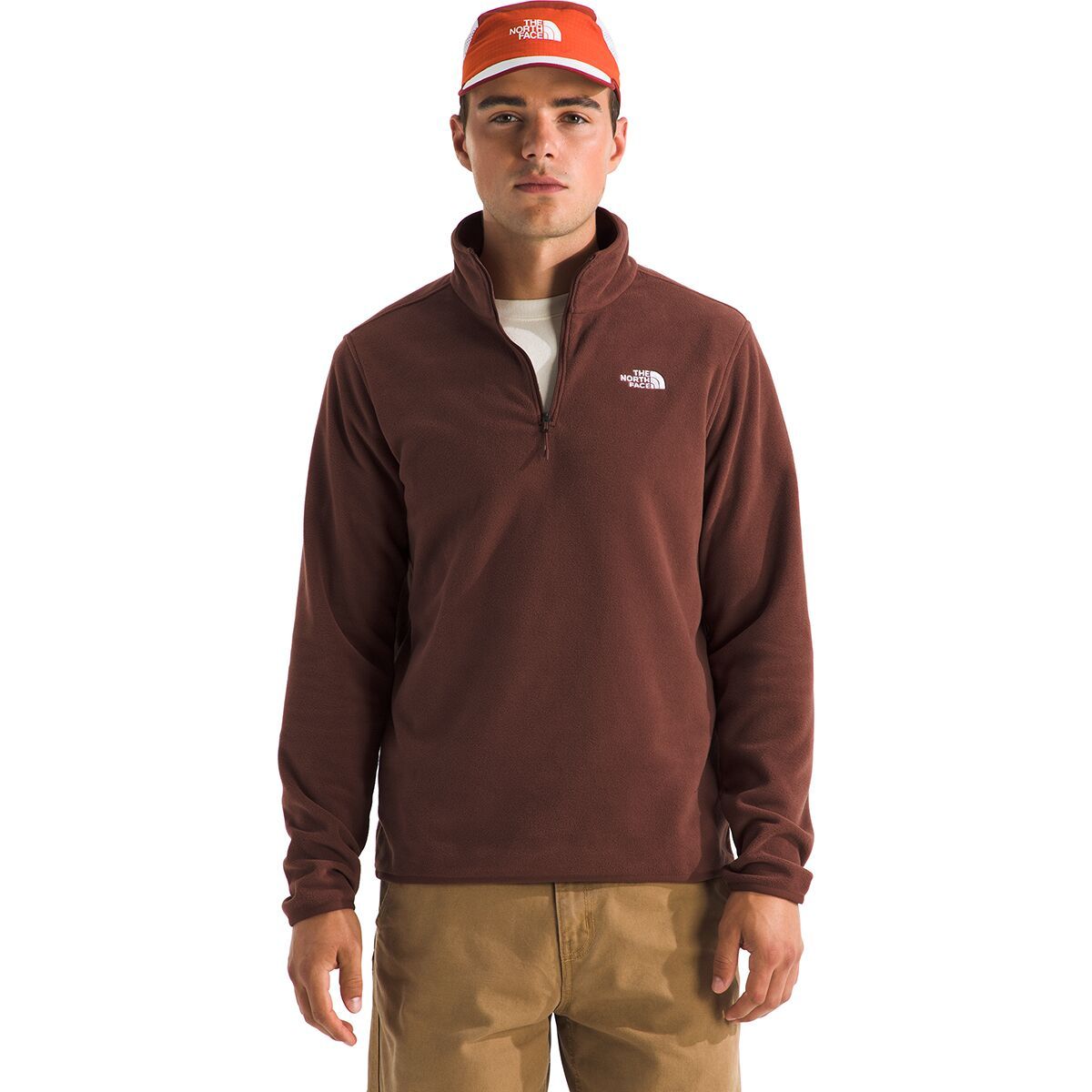 Image of The North Face Glacier Fleece 1/4-Zip Jacket - Men's Ember Soil, XL