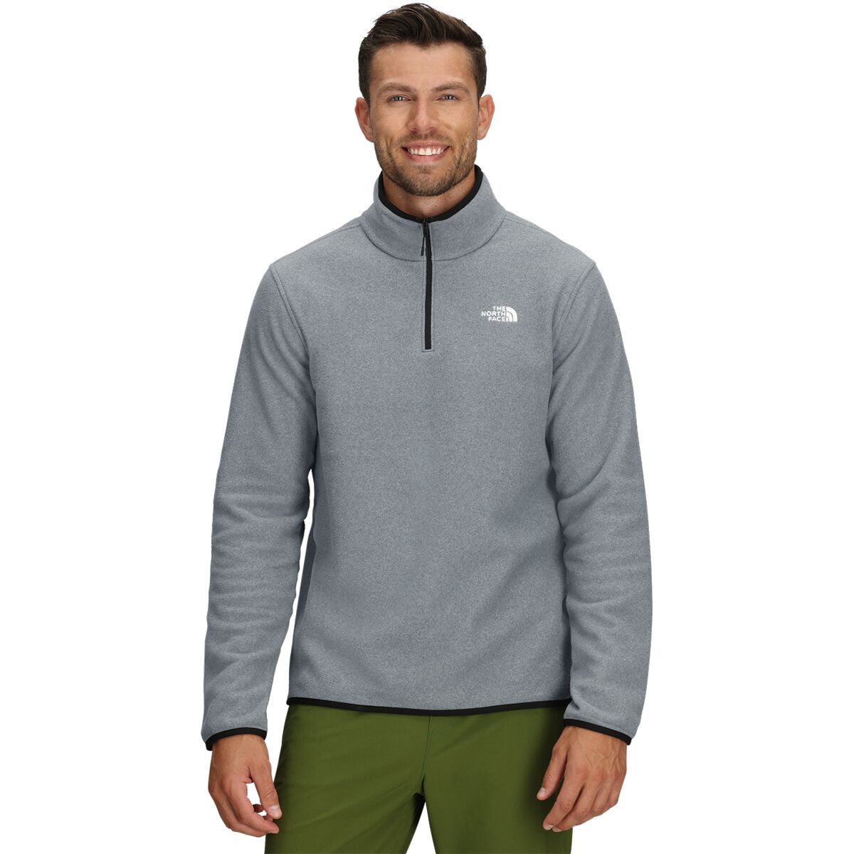Image of The North Face Glacier Fleece 1/4-Zip Jacket - Men's TNF Mid Grey Heather, L