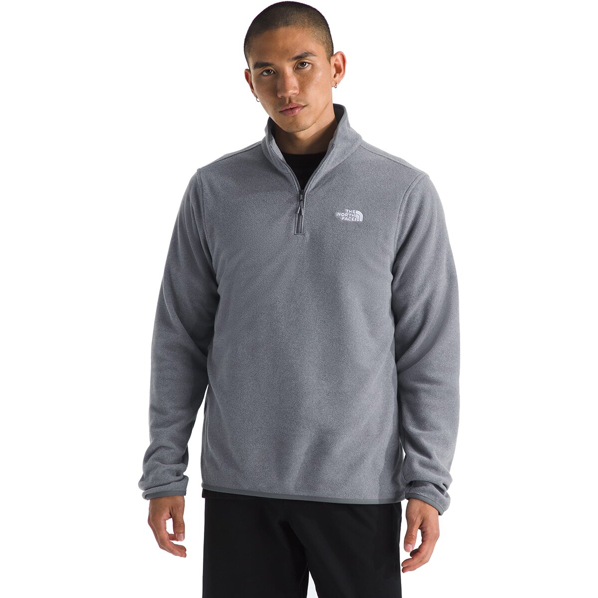 Image of The North Face Glacier Fleece 1/4-Zip Jacket - Men's TNF Mid Grey Heather, 3XL