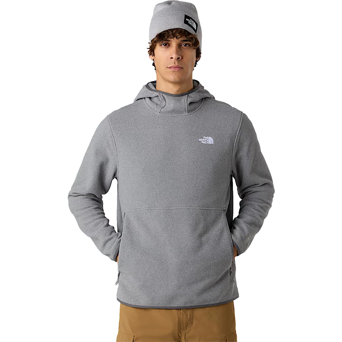 Image of The North Face Glacier Fleece Pullover Hoodie - Men's TNF Mid Grey Heather, L