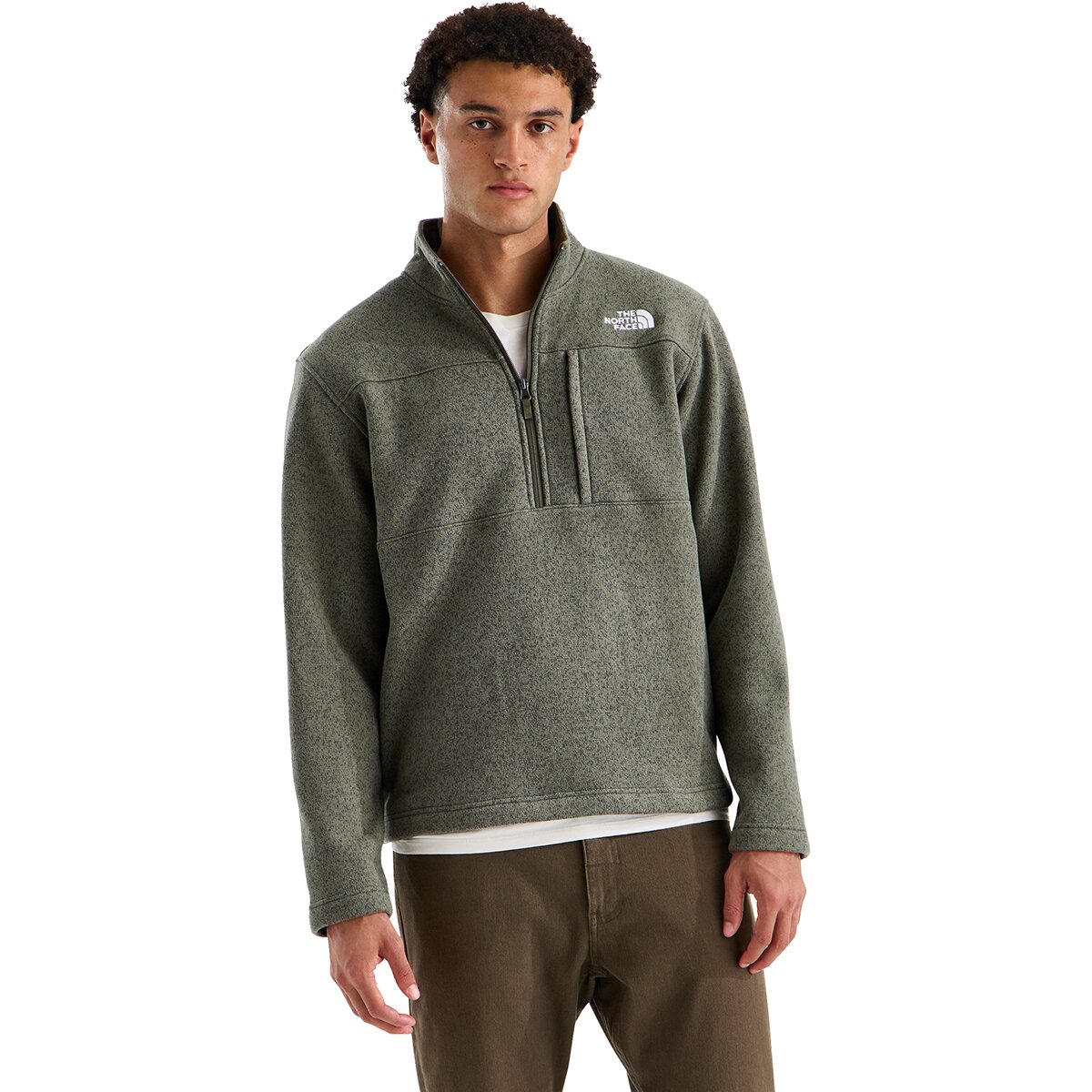 Image of The North Face Gordon Lyons 1/4-Zip Jacket - Men's New Taupe Green Heather, L