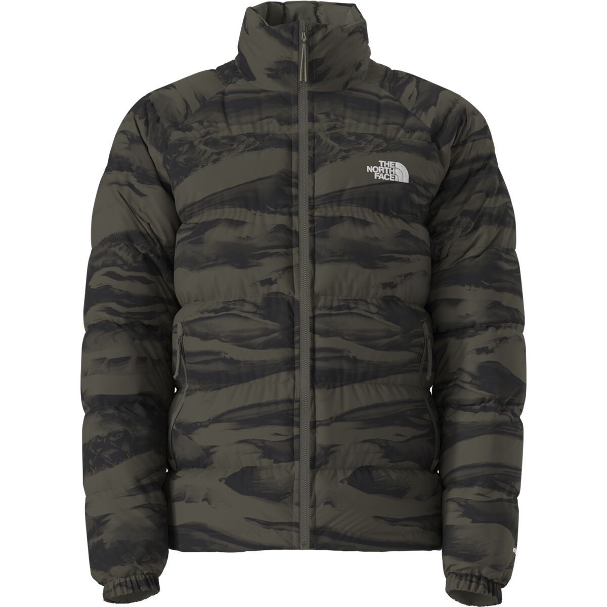 Image of The North Face Hydrenalite Down Print Jacket - Men's New Taupe Green Edge Of Light Print, XXL