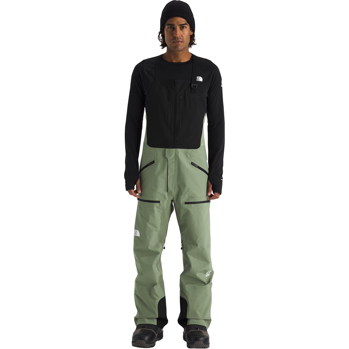 Image of The North Face Summit Tsirku GTX Pro Bib Pant - Men's Bark Mist/TNF Black, XL/Reg