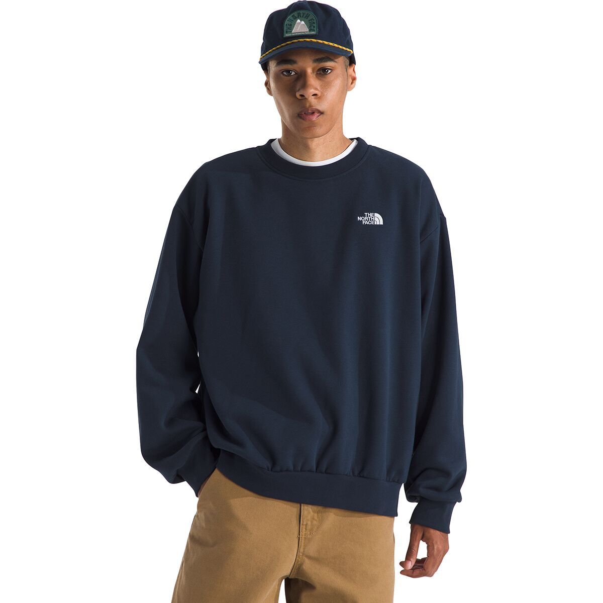 Image of The North Face TNF Core Embroidered Oversized Crew Sweatshirt - Men's Summit Navy, XXL