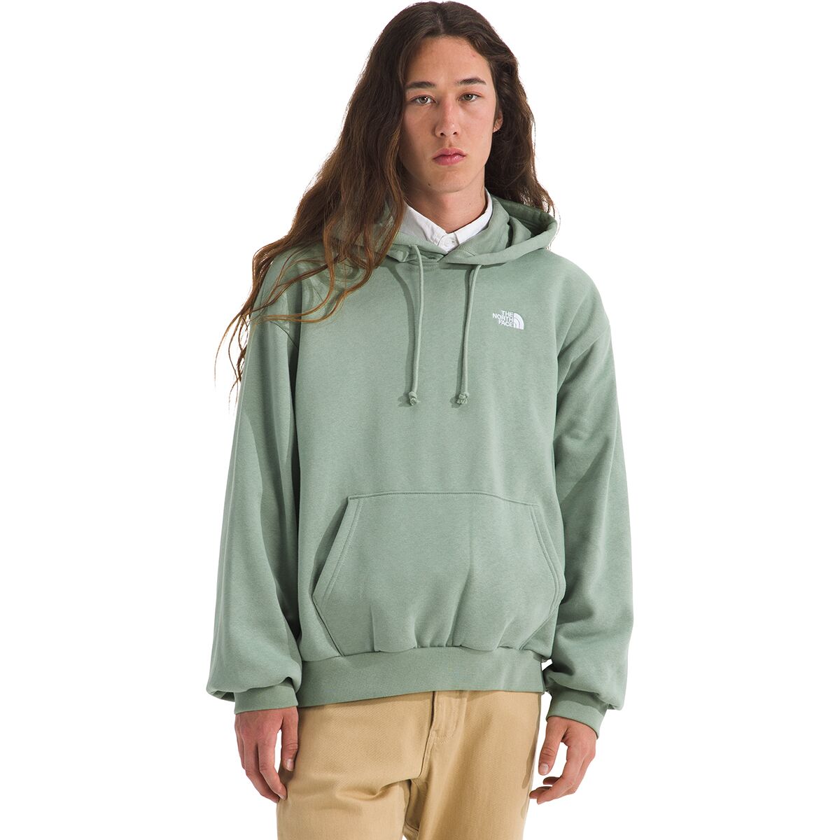 Image of The North Face TNF Core Embroidered Oversized Hoodie - Men's Slate Moss, M