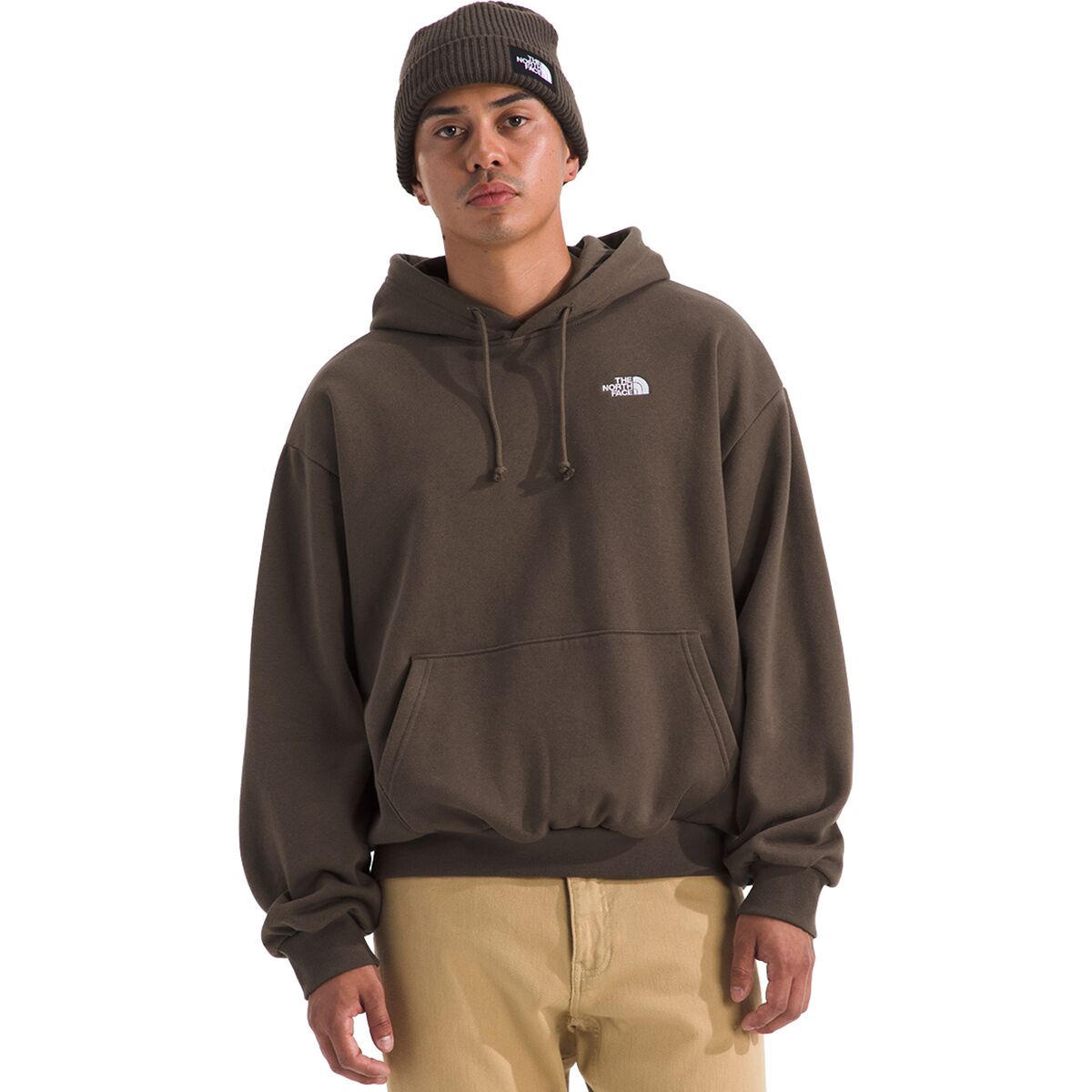 Image of The North Face TNF Core Embroidered Oversized Hoodie - Men's Smokey Brown, XL