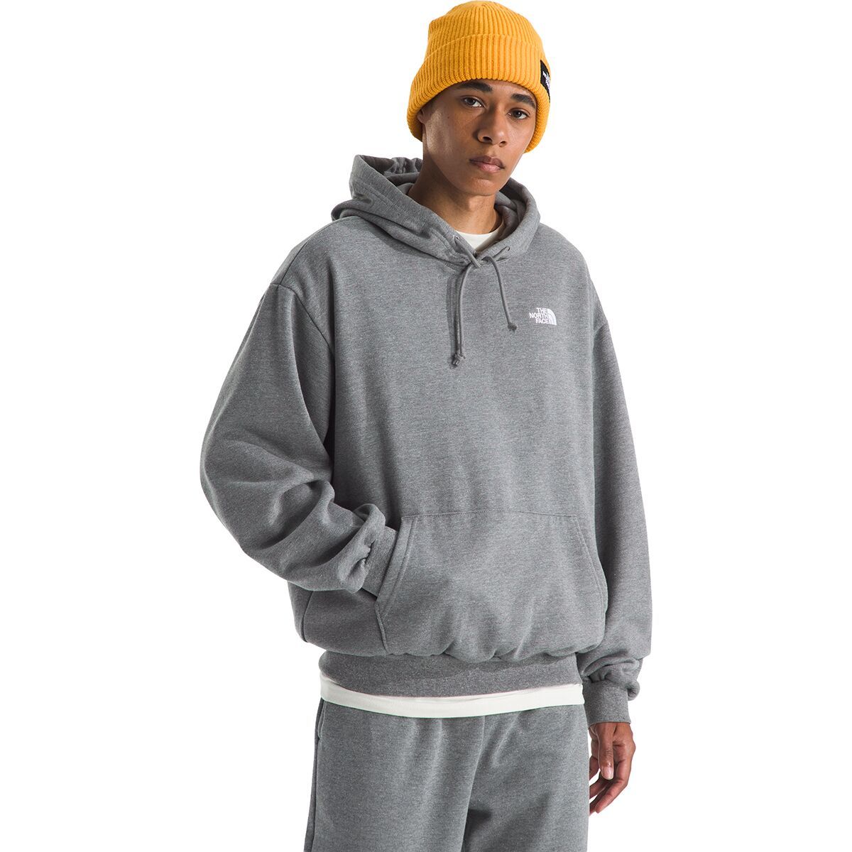 Image of The North Face TNF Core Embroidered Oversized Hoodie - Men's TNF Mid Grey Heather, XS