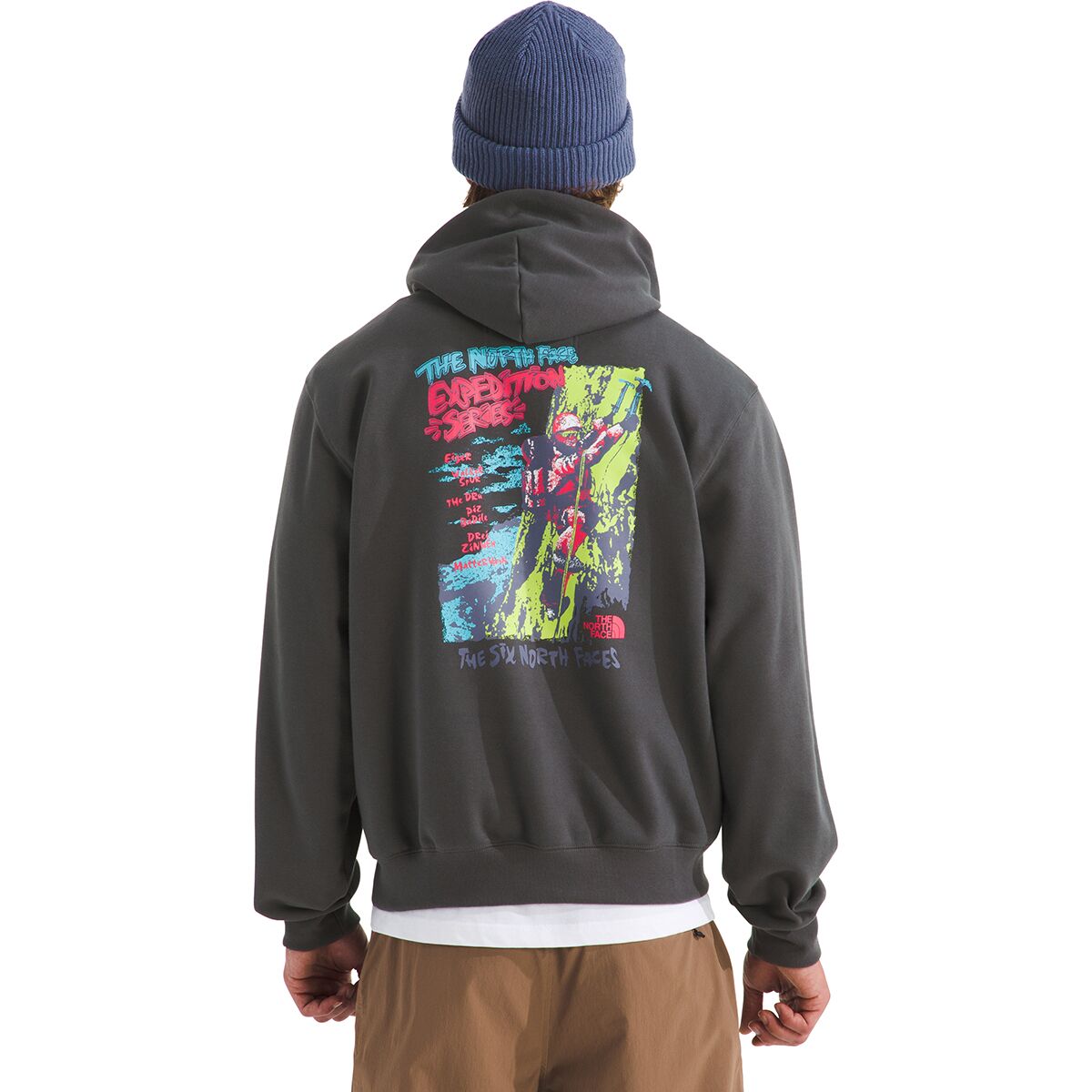 Image of The North Face TNF Essential Expedition Series Graphic Hoodie - Men's Anthracite Grey, XL