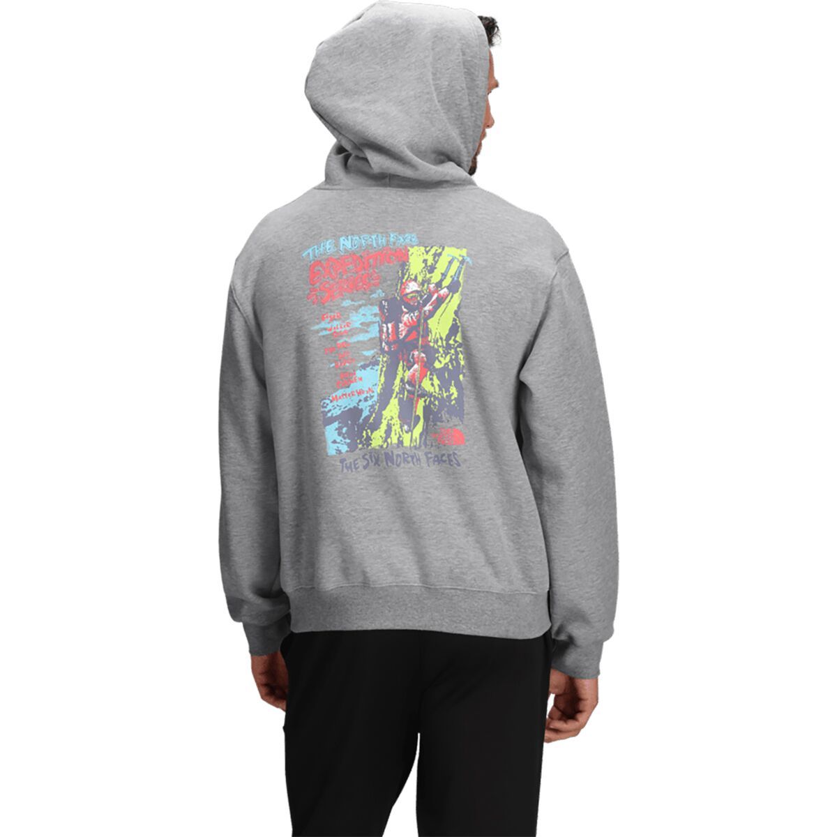 Image of The North Face TNF Essential Expedition Series Graphic Hoodie - Men's TNF Pale Grey Heather, XS