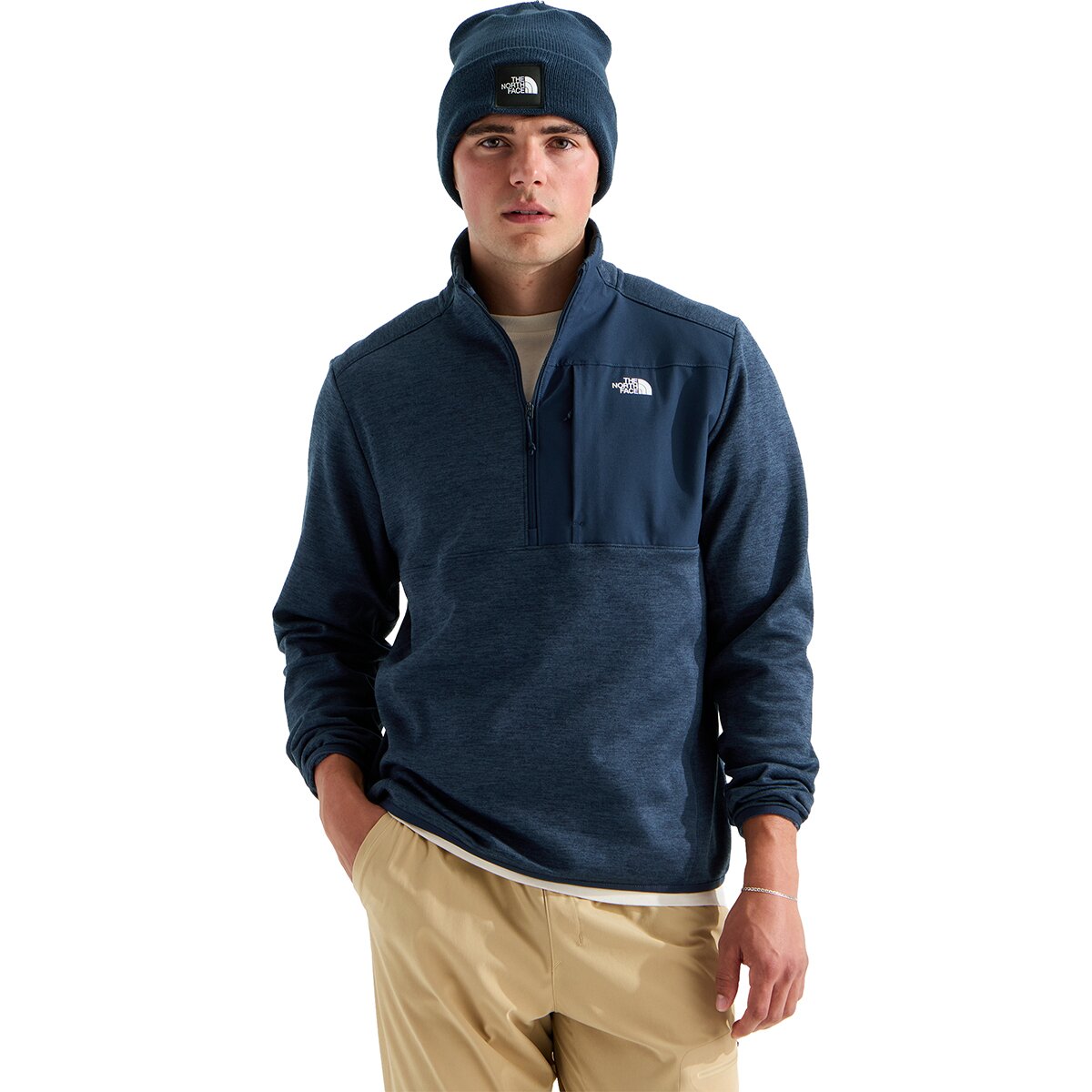 Image of The North Face TNF Performance Fleece 1/4-Zip Jacket - Men's Summit Navy Dark Heather, XL