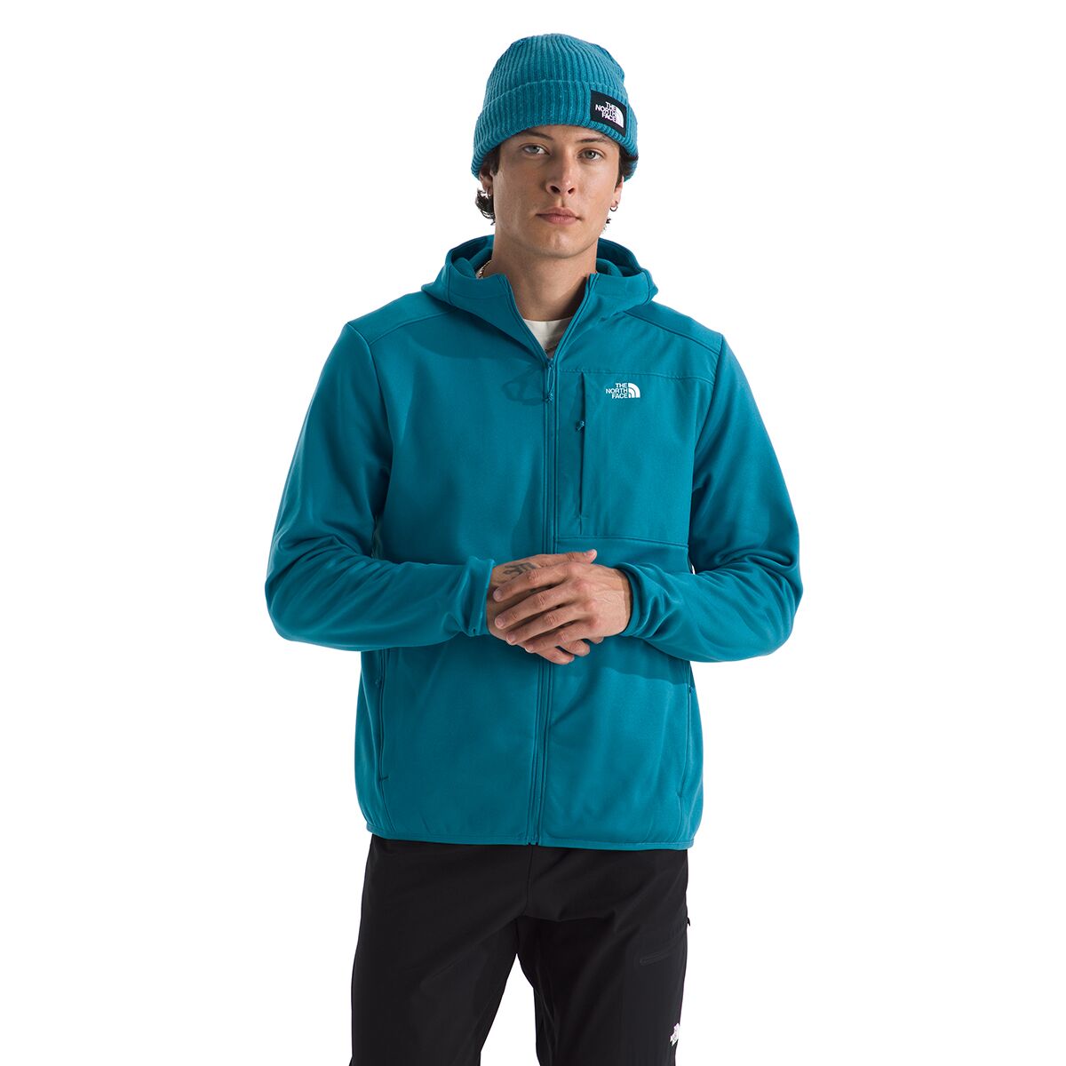 Image of The North Face TNF Performance Fleece Full-Zip Hooded Jacket - Men's Dusk Blue, XL