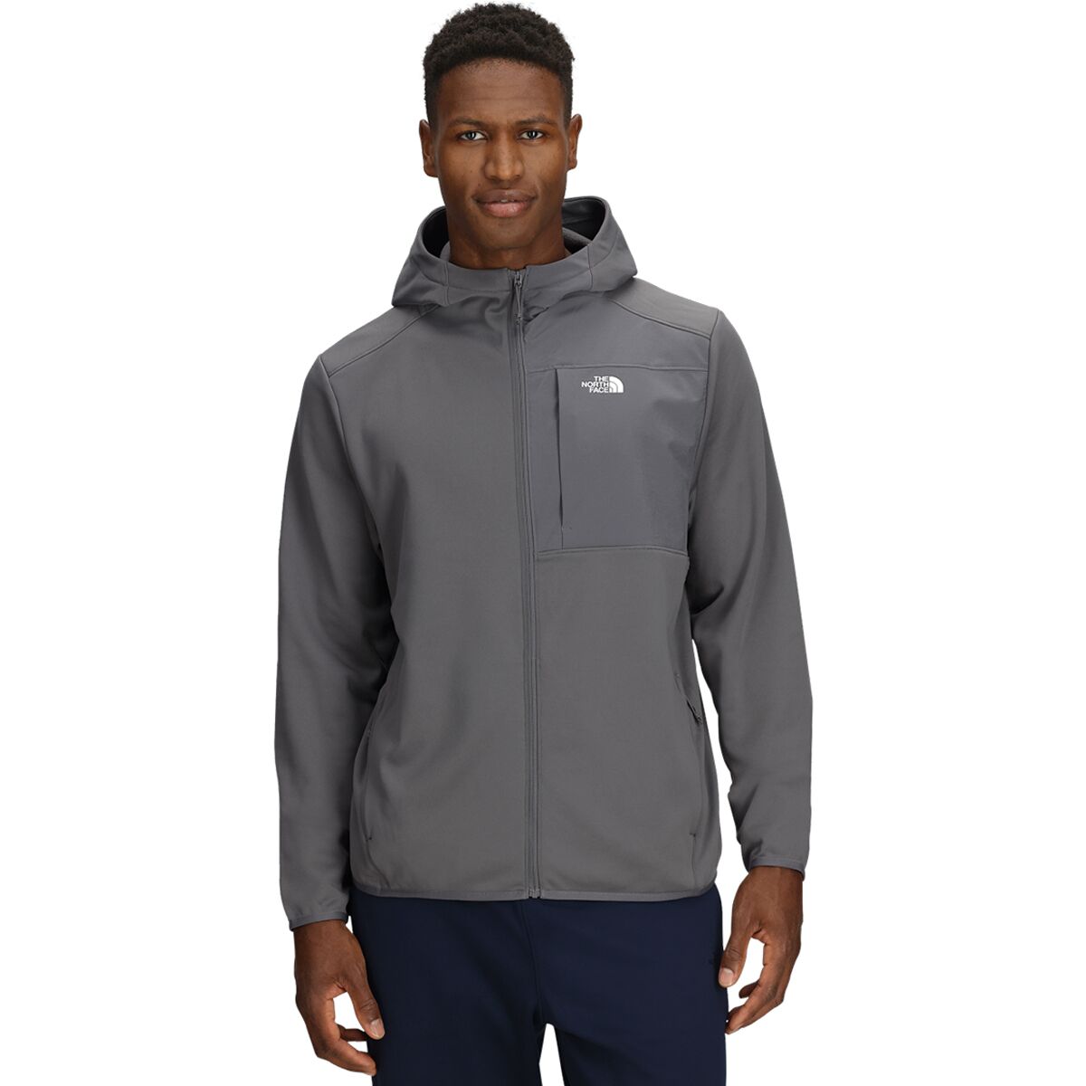 Image of The North Face TNF Performance Fleece Full-Zip Hooded Jacket - Men's Smoked Pearl, S