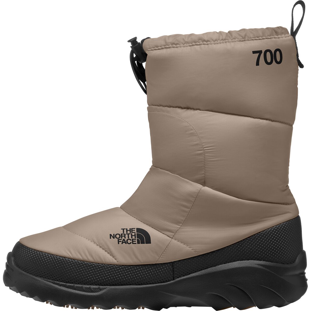 Image of The North Face Nuptse Traction Bootie Mushroom Grey/TNF Black, Mens 7.0/Womens 9.0