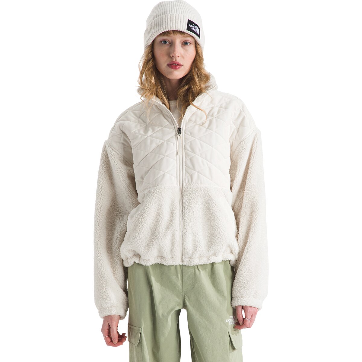 The North Face Cabin Fleece Full-Zip Jacket - Women's White Dune, XXL