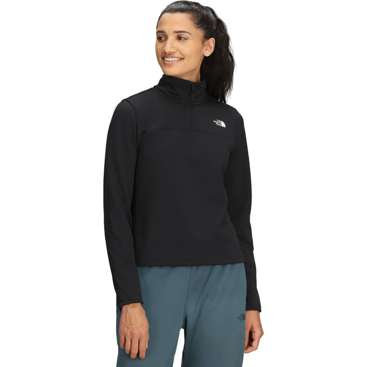 Image of The North Face Cedar Trail Grid Fleece 1/4-Zip Jacket - Women's TNF Black, M