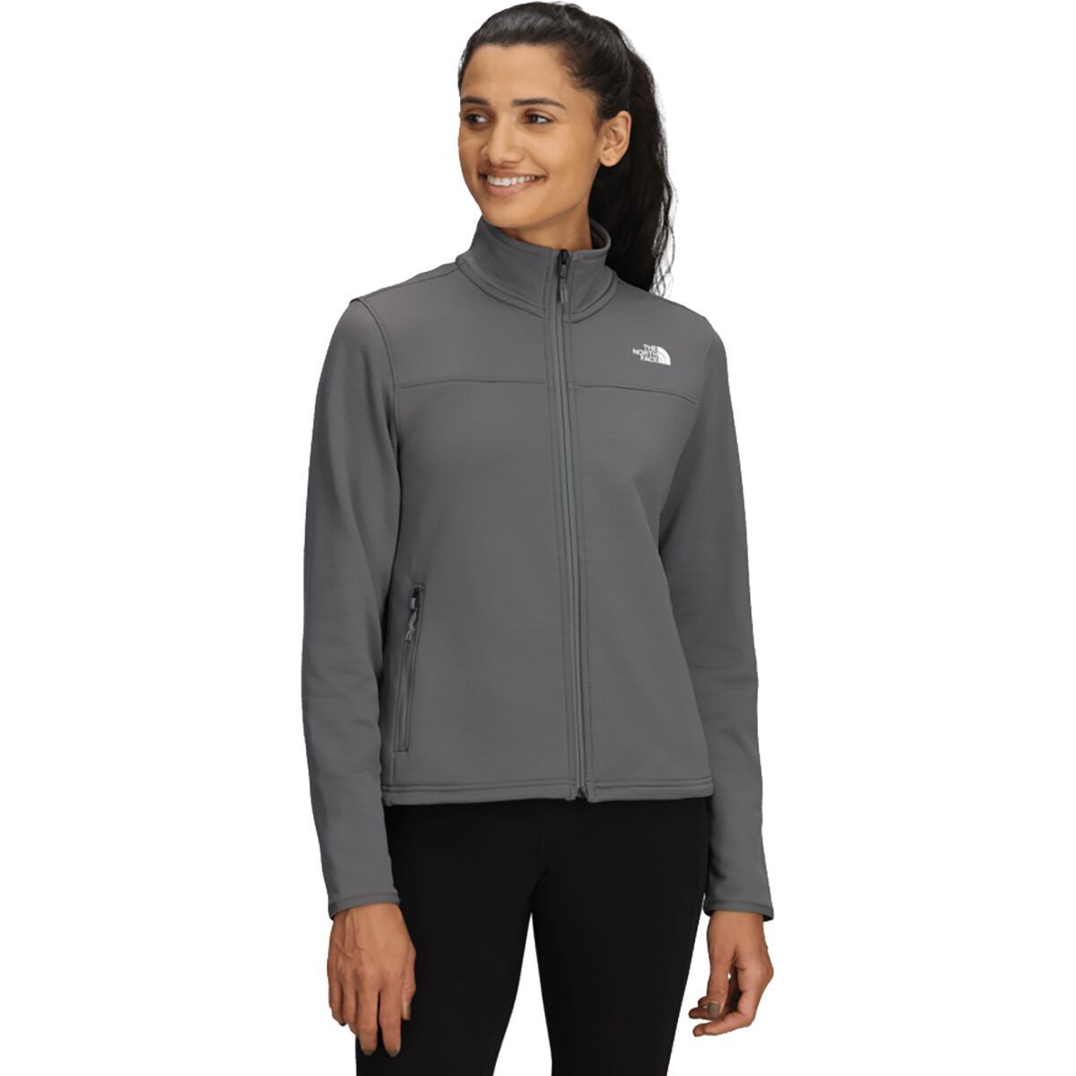 Image of The North Face Cedar Trail Grid Fleece Jacket - Women's Smoked Pearl, XXL