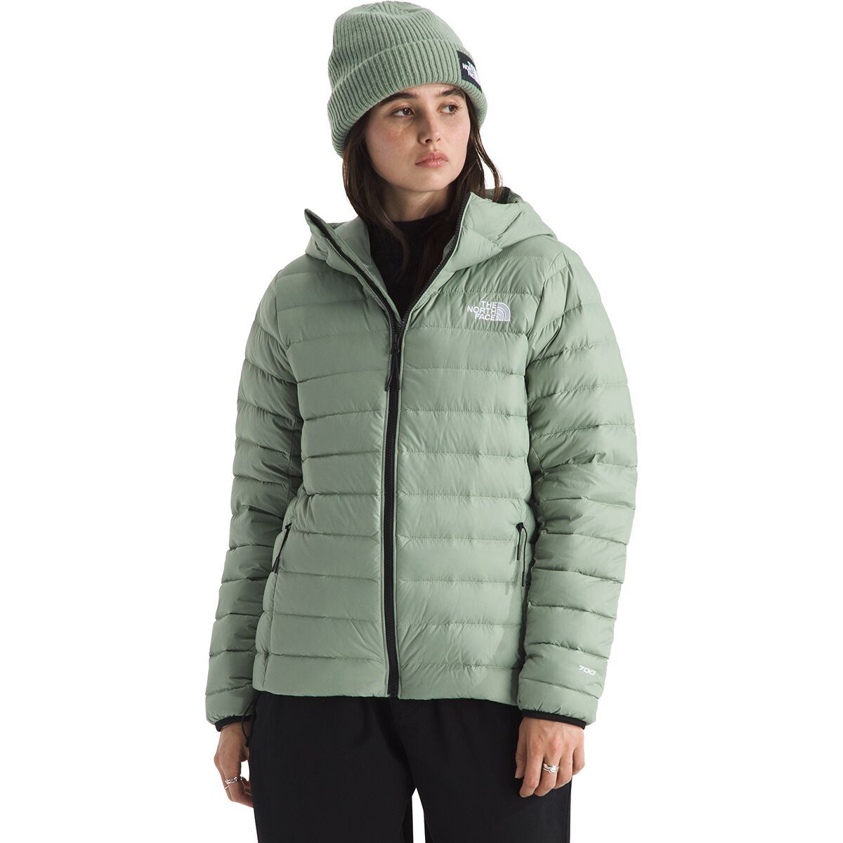 Image of The North Face Classic Down Hooded Jacket - Women's Slate Moss, XXL