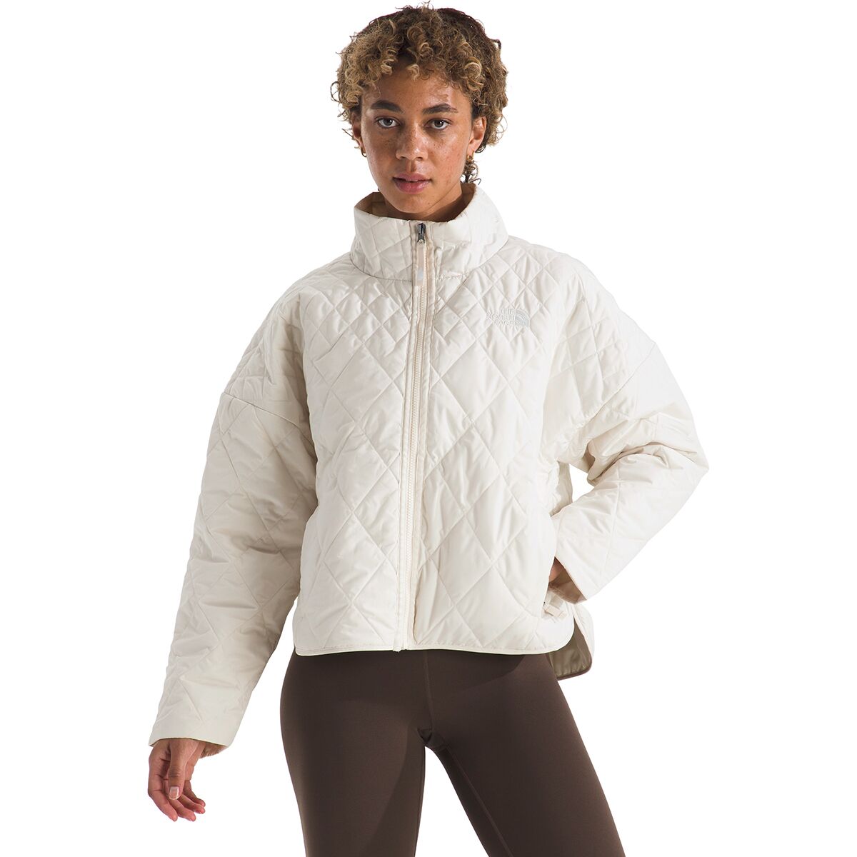 Image of The North Face Diamond Peak Insulated Jacket - Women's White Dune, XXL