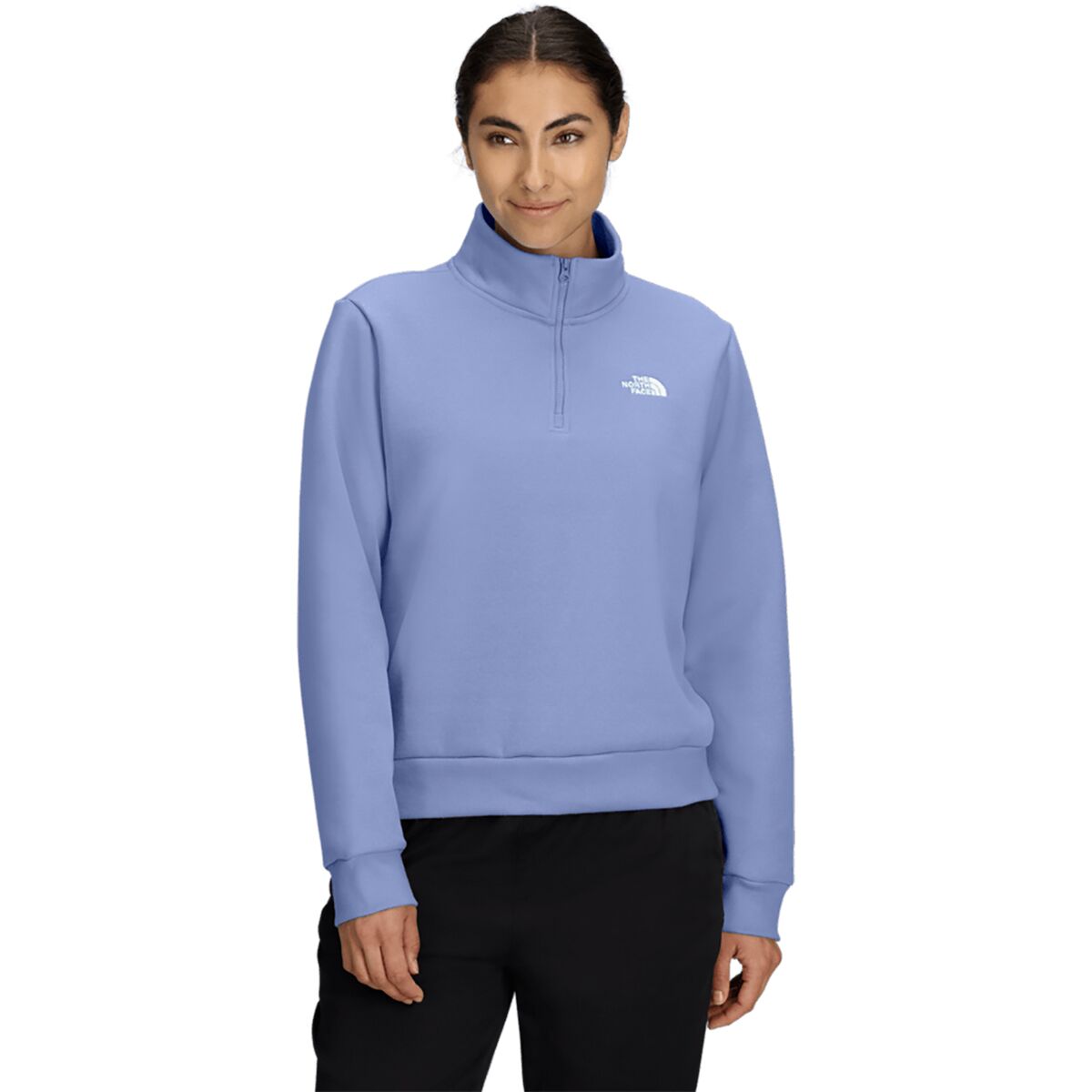 Image of The North Face Evolution Embroidered 1/4-Zip Sweatshirt - Women's Periwinkle Glow, XL