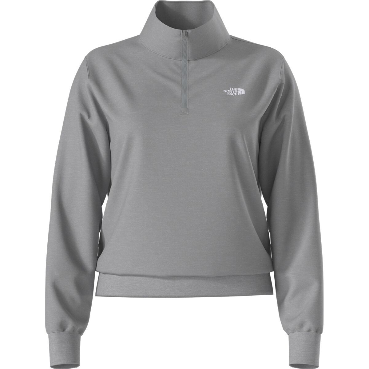 Image of The North Face Evolution Embroidered 1/4-Zip Sweatshirt - Women's TNF Pale Grey Heather, XL