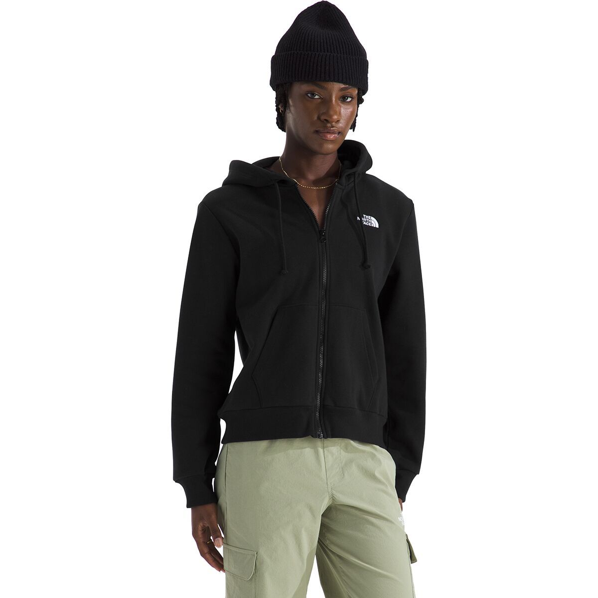 Image of The North Face Evolution Embroidered Full-Zip Hoodie - Women's TNF Black, XXL