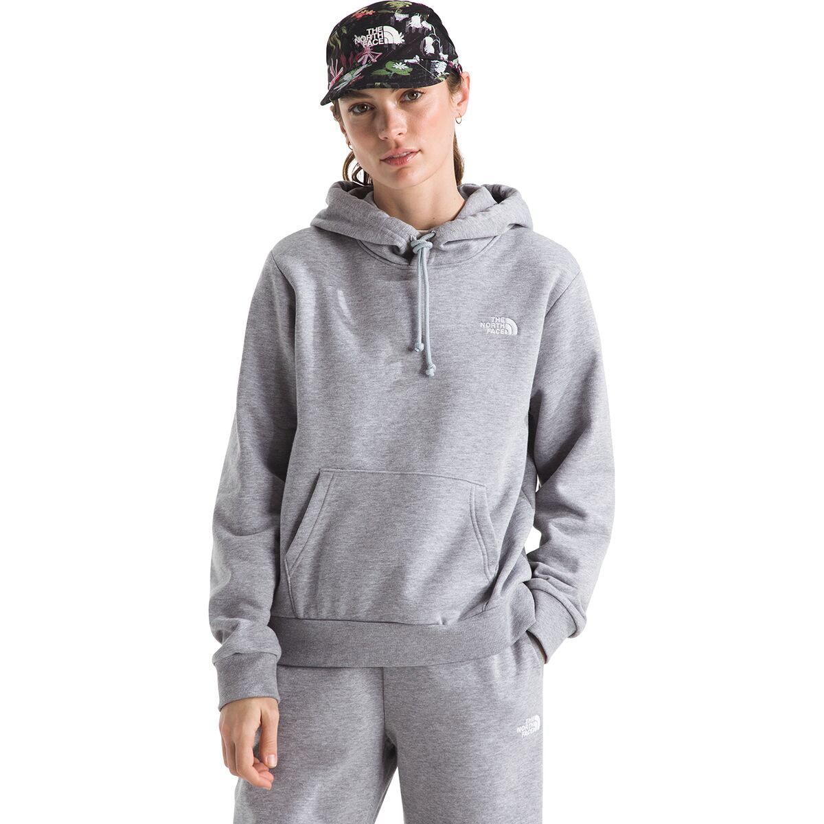 Image of The North Face Evolution Embroidered Hoodie - Women's TNF Pale Grey Heather, S