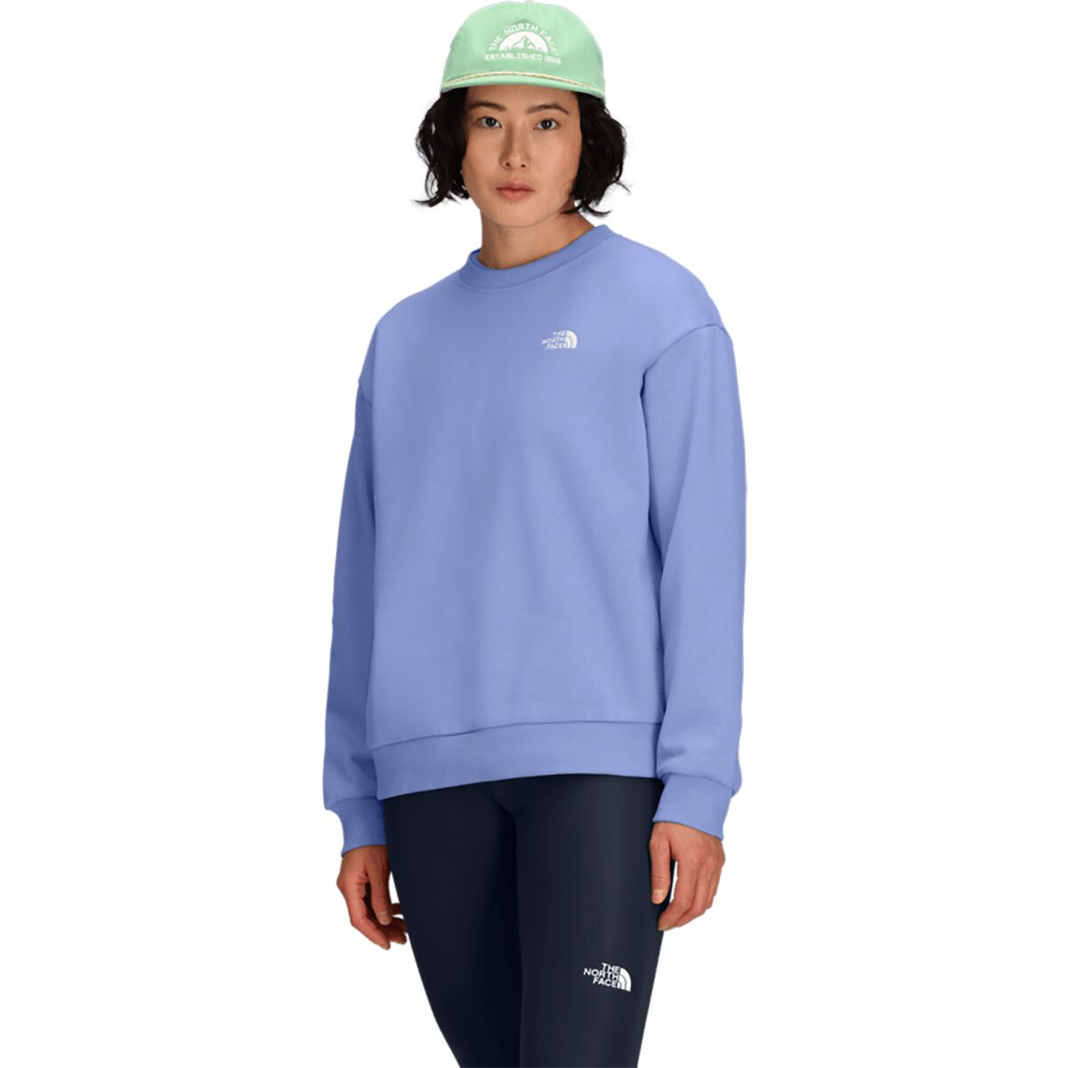Image of The North Face Evolution Embroidered Oversized Crew Sweatshirt - Women's Periwinkle Glow, L