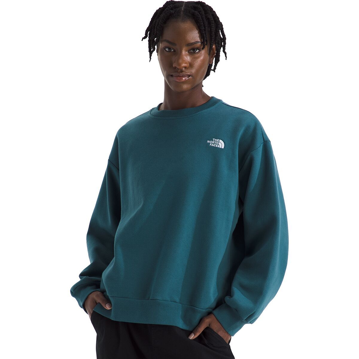 Image of The North Face Evolution Embroidered Oversized Crew Sweatshirt - Women's Space, XS