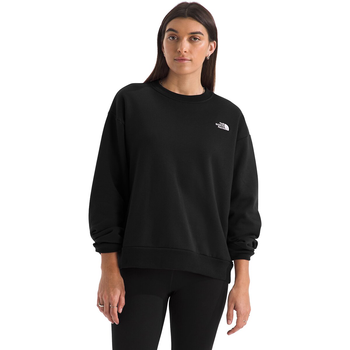 Image of The North Face Evolution Embroidered Oversized Crew Sweatshirt - Women's TNF Black, XL