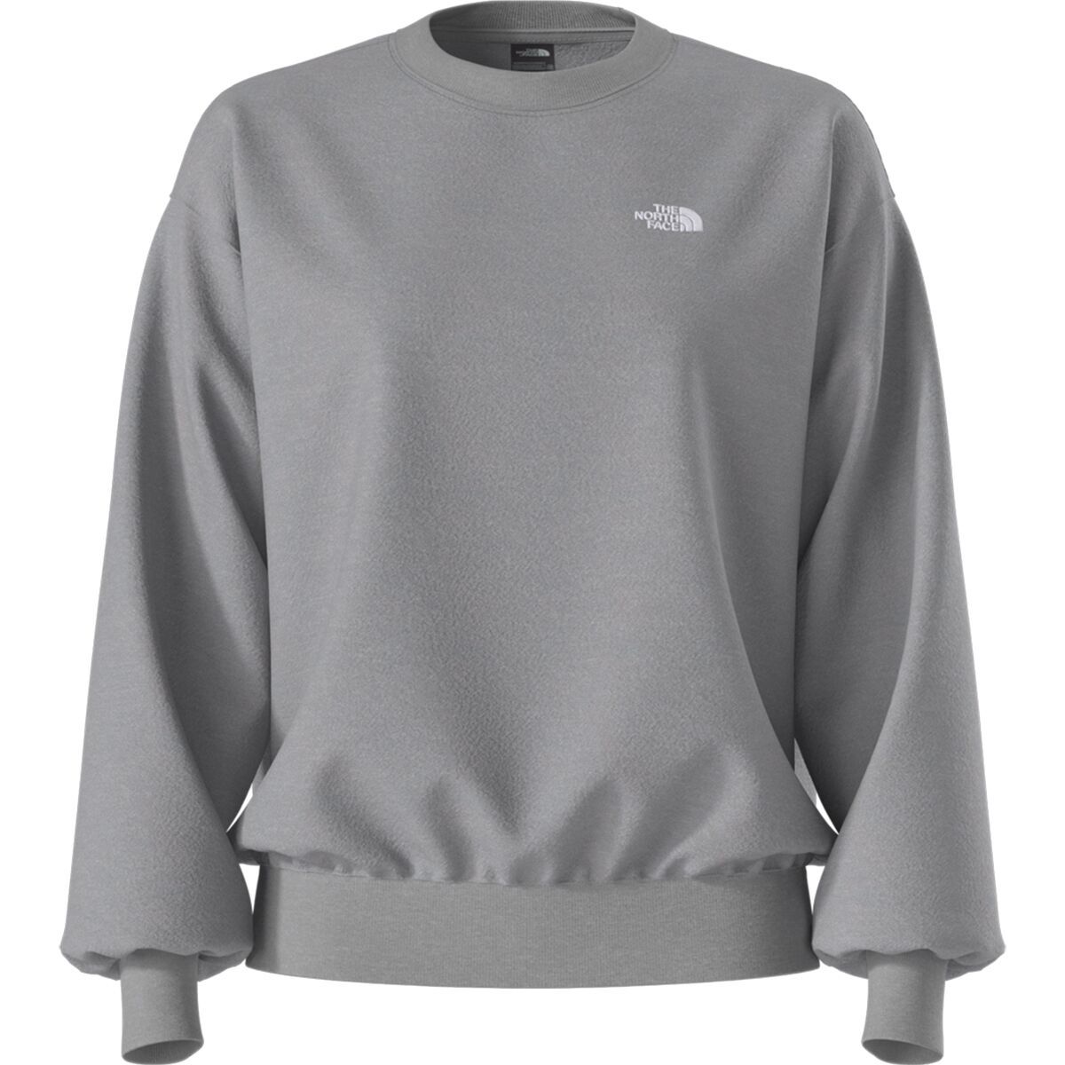 Image of The North Face Evolution Embroidered Oversized Crew Sweatshirt - Women's TNF Pale Grey Heather, XL