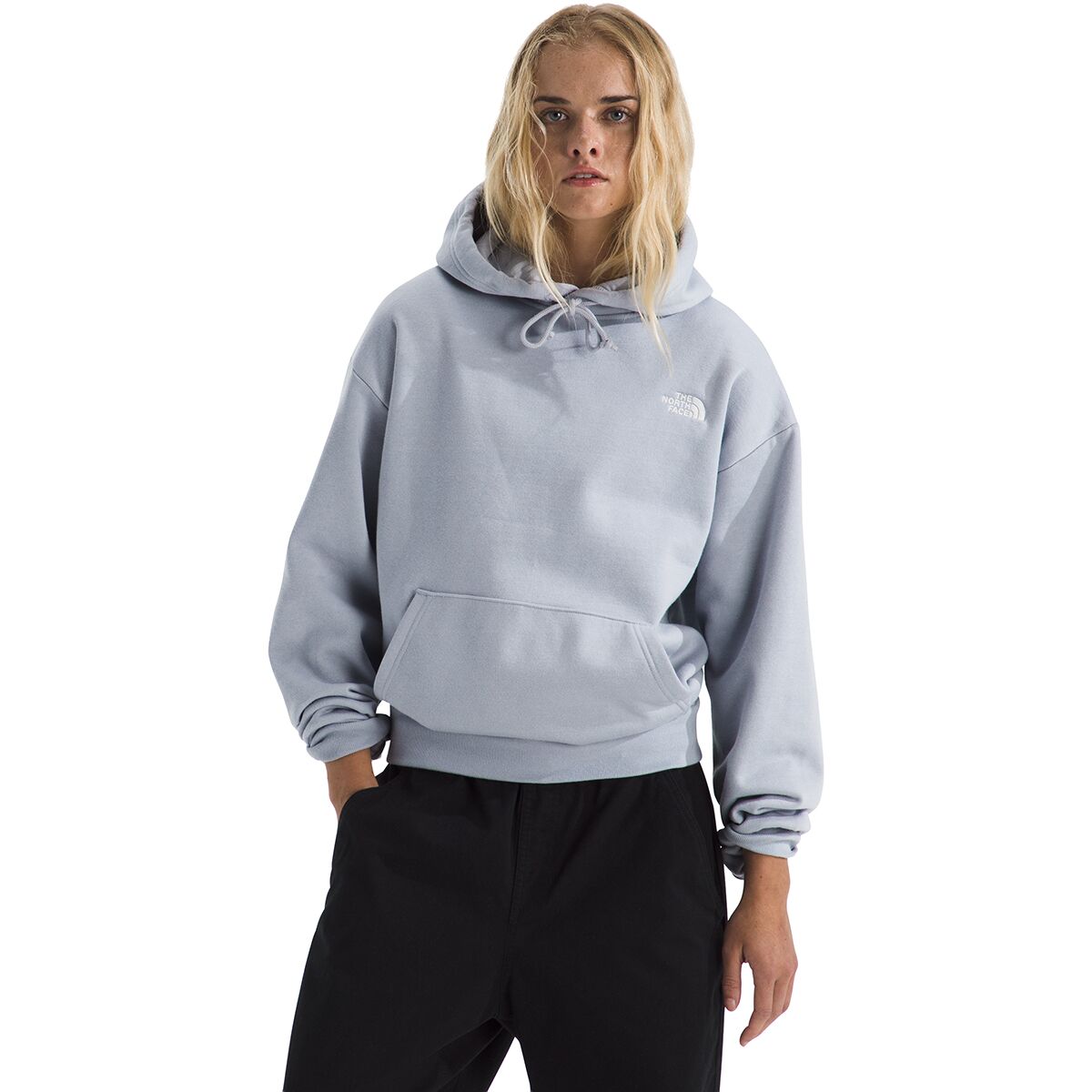Image of The North Face Evolution Embroidered Oversized Hoodie - Women's Blue Flax, XXL