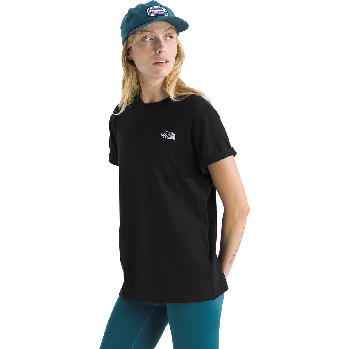 Image of The North Face Evolution Embroidered Relaxed Short-Sleeve T-Shirt - Women's TNF Black, XS